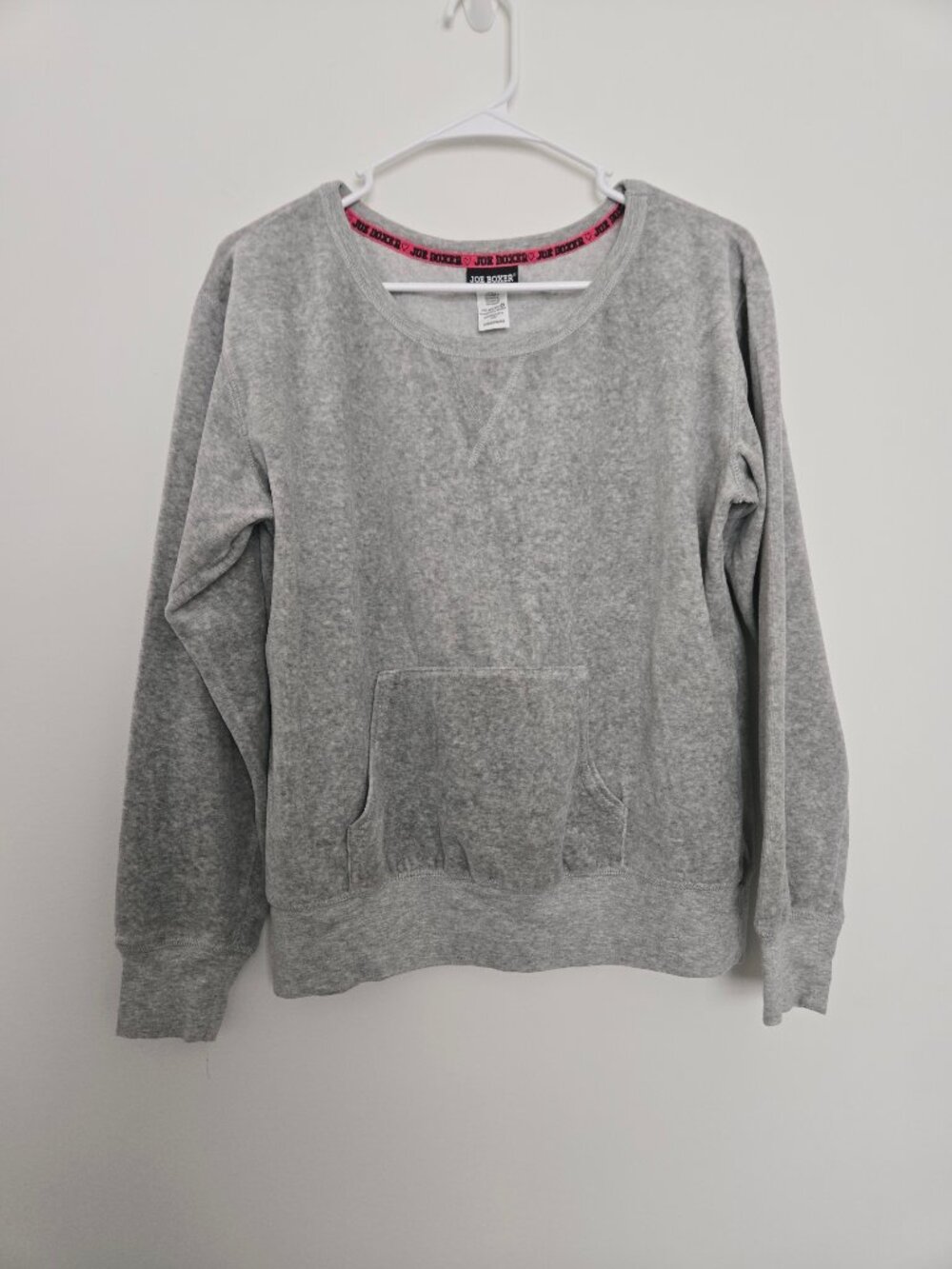 Joe Boxer Gray Long Sleeve Pullover Sweatshirt with Kangaroo Pocket